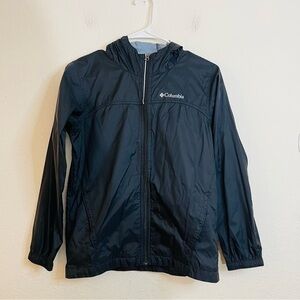Columbia Long Sleeve Hoodie Windbreaker Size Medium Black Pockets